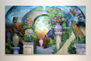 ”Tämä aihe on minulle rakas” – taidemaalari Samuli Heimonen kertoo, miksi Petäjäveden kirkon maalauksissa on susia ja koiria